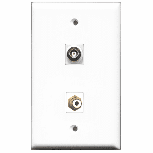 RiteAV - 1 Port RCA White 1 Port BNC  Wall Plate White