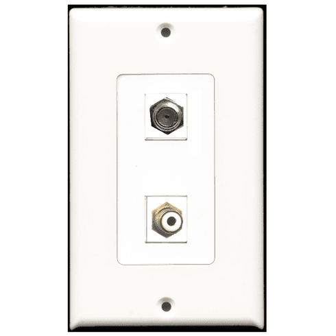 RiteAV - 1 Port RCA White 1 Port Coax  Wall Plate Decora White