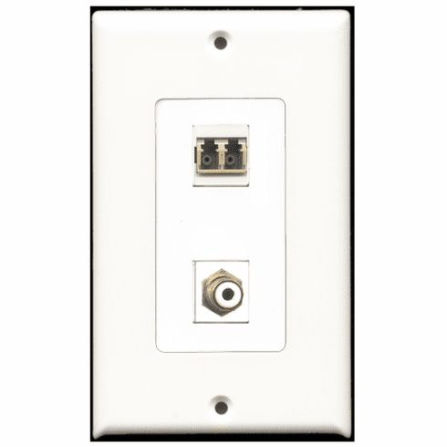 RiteAV - 1 Port RCA White 1 Port LC Fiber Multimode Duplex  Wall Plate Decora White