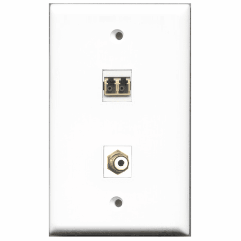 RiteAV - 1 Port RCA White 1 Port LC Fiber Multimode Duplex  Wall Plate White