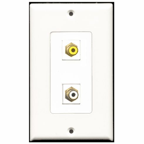 RiteAV - 1 Port RCA White 1 Port RCA Yellow  Wall Plate Decora White