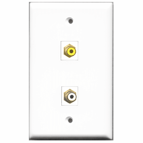 RiteAV - 1 Port RCA White 1 Port RCA Yellow  Wall Plate White
