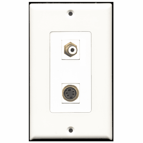 RiteAV - 1 Port RCA White 1 Port S-Video Decora Type Wall Plate