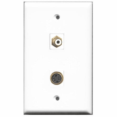 RiteAV - 1 Port RCA White 1 Port S-Video  Wall Plate