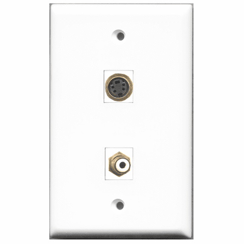 RiteAV - 1 Port RCA White 1 Port S-Video  Wall Plate White