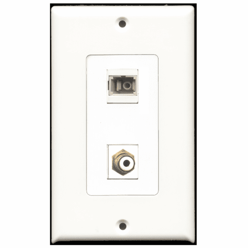 RiteAV - 1 Port RCA White 1 Port SC Fiber Multimode Simplex  Wall Plate Decora White