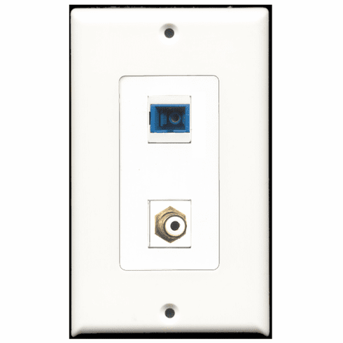 RiteAV - 1 Port RCA White 1 Port SC Fiber Singlemode Simplex  Wall Plate Decora White