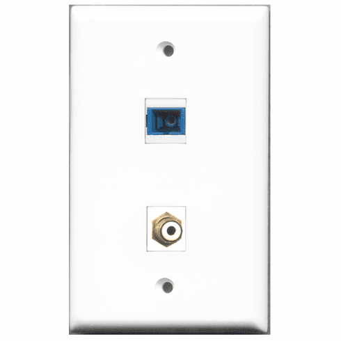 RiteAV - 1 Port RCA White 1 Port SC Fiber Singlemode Simplex  Wall Plate White