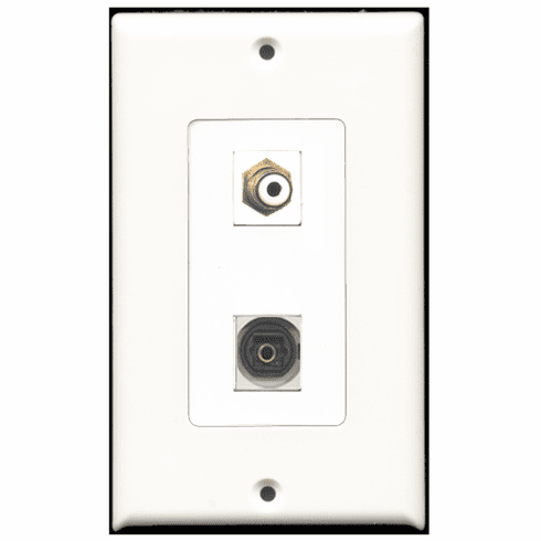 RiteAV - 1 Port RCA White 1 Port Toslink Decora Type Wall Plate