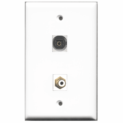 RiteAV - 1 Port RCA White 1 Port Toslink  Wall Plate White