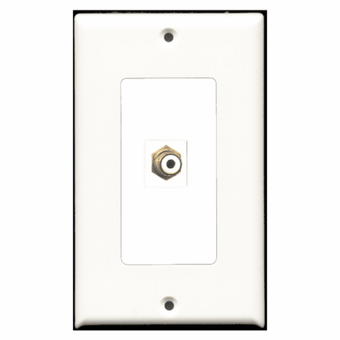RiteAV - 1 Port RCA White  Wall Plate Decora White