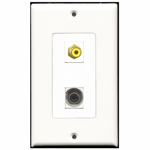 RiteAV - 1 Port RCA Yellow 1 Port 3.5mm Decora Type Wall Plate