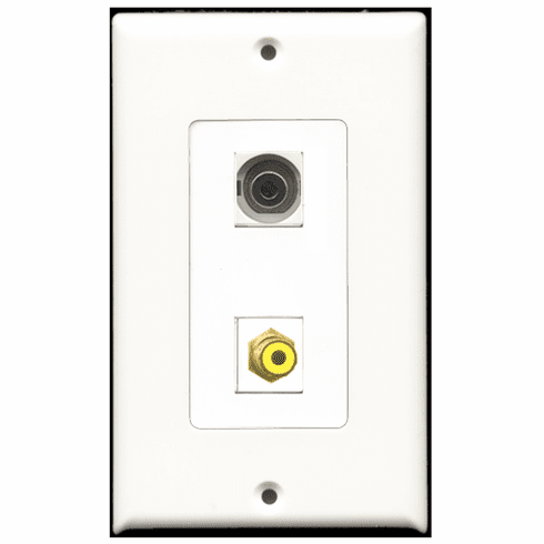RiteAV - 1 Port RCA Yellow - 1 Port 3.5mm  Wall Plate Decora White