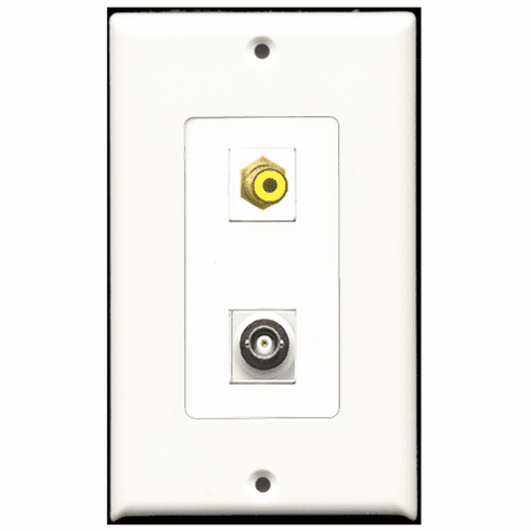 RiteAV - 1 Port RCA Yellow 1 Port BNC Decora Type Wall Plate
