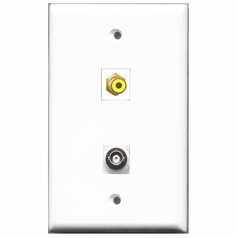 RiteAV - 1 Port RCA Yellow 1 Port BNC  Wall Plate