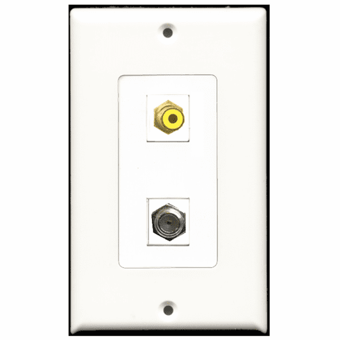 RiteAV - 1 Port RCA Yellow 1 Port Coax Decora Type Wall Plate