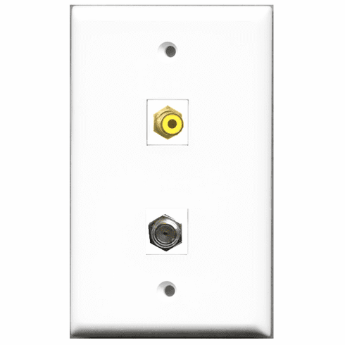 RiteAV - 1 Port RCA Yellow 1 Port Coax  Wall Plate
