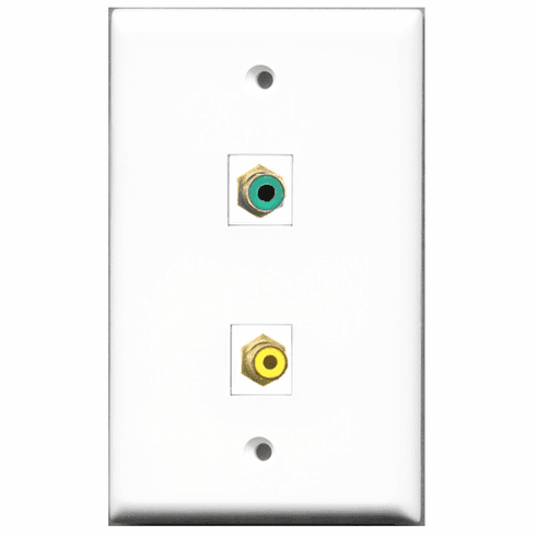RiteAV - 1 Port RCA Yellow - 1 Port RCA Green  Wall Plate White