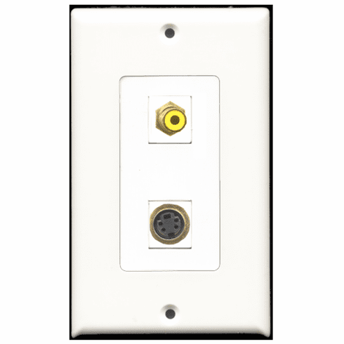 RiteAV - 1 Port RCA Yellow 1 Port S-Video Decora Type Wall Plate