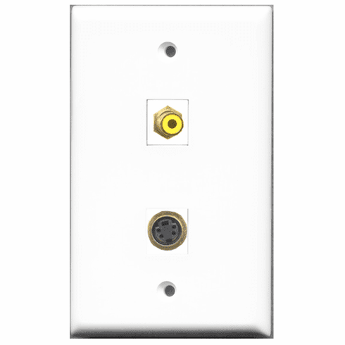 RiteAV - 1 Port RCA Yellow 1 Port S-Video  Wall Plate