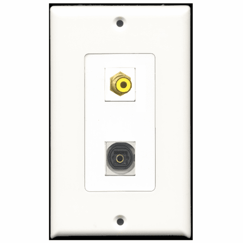 RiteAV - 1 Port RCA Yellow 1 Port Toslink Decora Type Wall Plate