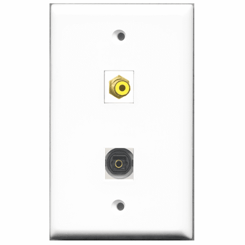RiteAV - 1 Port RCA Yellow 1 Port Toslink  Wall Plate