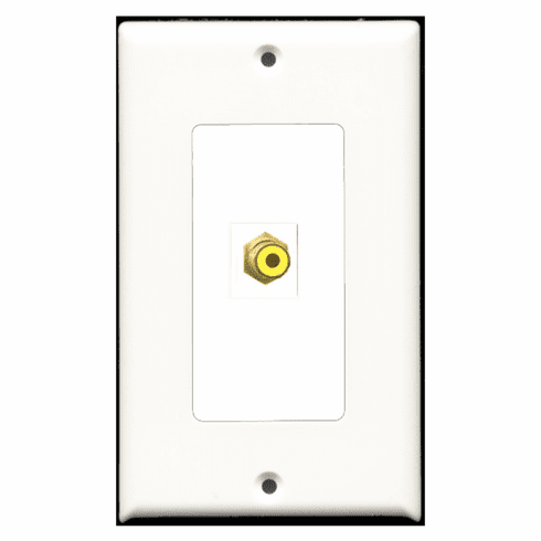 RiteAV - 1 Port RCA Yellow  Wall Plate Decora White