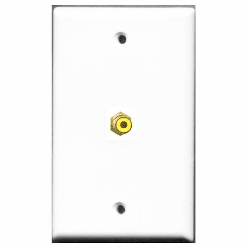 RiteAV - 1 Port RCA Yellow  Wall Plate White