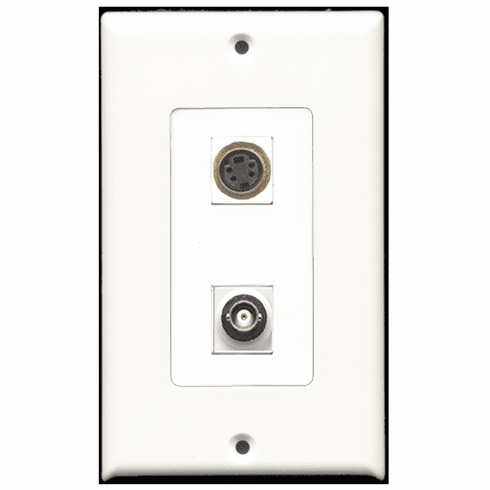 RiteAV - 1 Port S-Video 1 Port BNC Decora Type Wall Plate