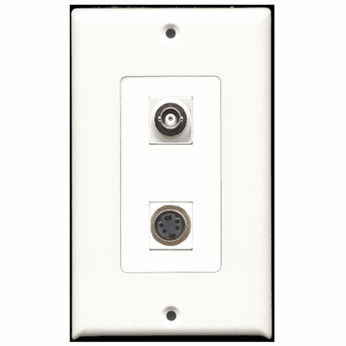 RiteAV - 1 Port S-Video 1 Port BNC Decora Type Wall Plate