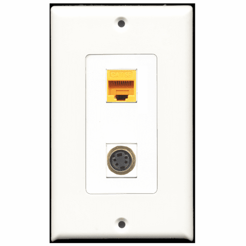 RiteAV - 1 Port S-Video 1 Port Cat5e Yellow Decora Type Wall Plate