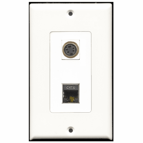 RiteAV - 1 Port S-Video 1 Port Shielded Cat6 Decora Type Wall Plate