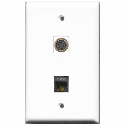 RiteAV - 1 Port S-Video 1 Port Shielded Cat6  Wall Plate