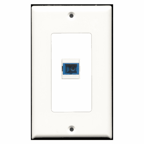 RiteAV - 1 Port SC Fiber Singlemode Simplex Port  Wall Plate Decora White