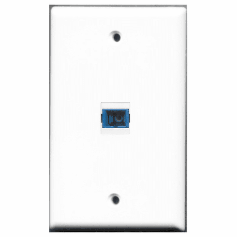 RiteAV - 1 Port SC Fiber Singlemode Simplex Port  Wall Plate White