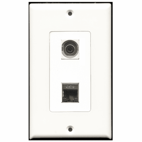 RiteAV - 1 Port Shielded Cat6 1 Port 3.5mm Decora Type Wall Plate