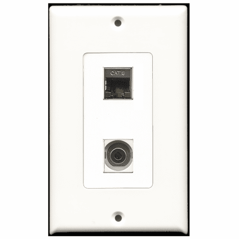 RiteAV - 1 Port Shielded Cat6 1 Port 3.5mm Decora Type Wall Plate