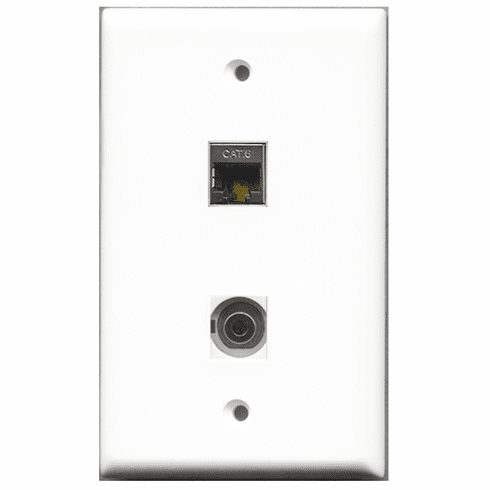RiteAV - 1 Port Shielded Cat6 1 Port 3.5mm  Wall Plate