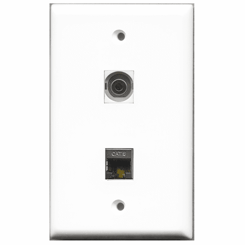 RiteAV - 1 Port Shielded Cat6 1 Port 3.5mm  Wall Plate