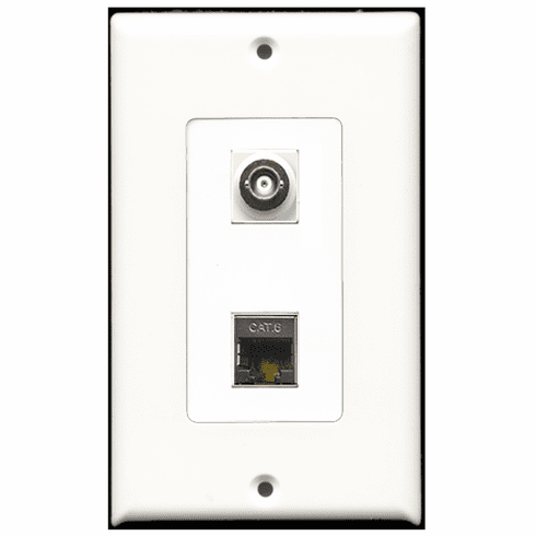 RiteAV - 1 Port Shielded Cat6 1 Port BNC Decora Type Wall Plate