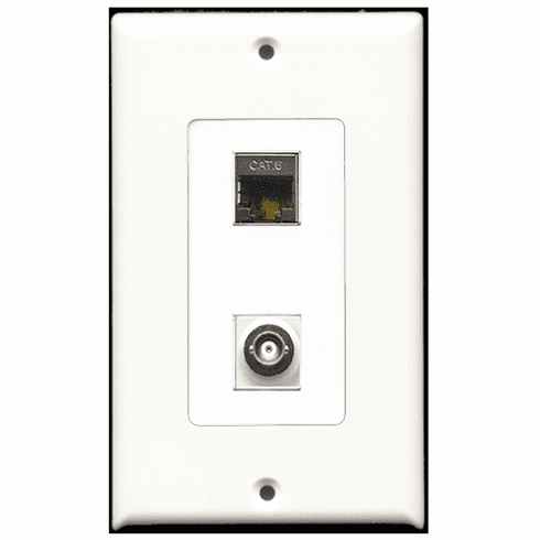RiteAV - 1 Port Shielded Cat6 1 Port BNC Decora Type Wall Plate