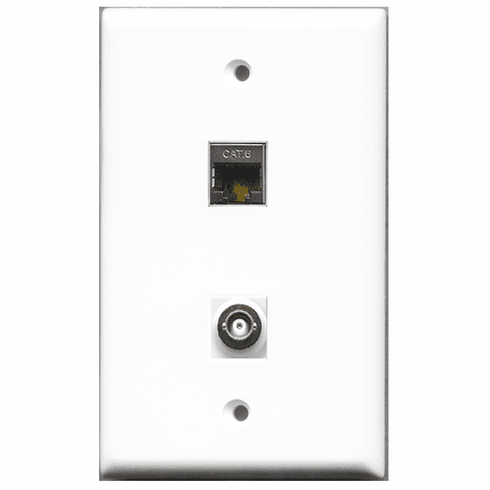 RiteAV - 1 Port Shielded Cat6 1 Port BNC  Wall Plate