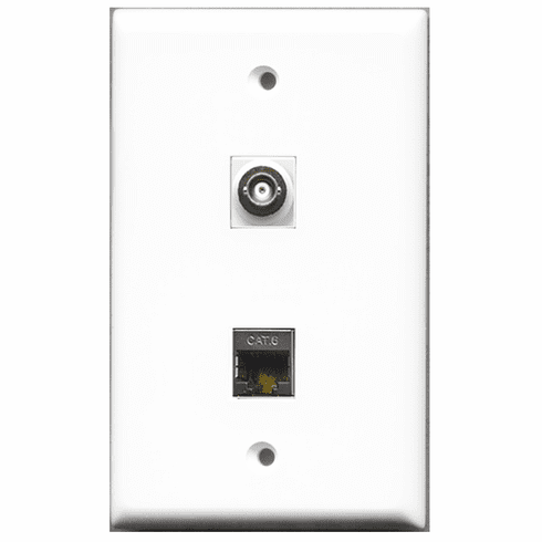 RiteAV - 1 Port Shielded Cat6 1 Port BNC  Wall Plate