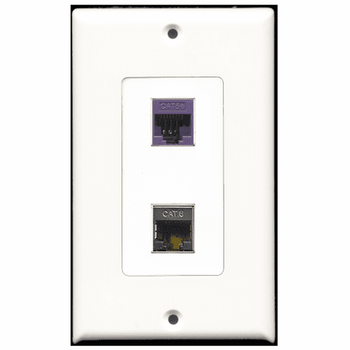 RiteAV - 1 Port Shielded Cat6 1 Port Cat5e Purple Decora Type Wall Plate