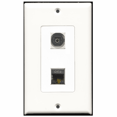 RiteAV - 1 Port Shielded Cat6 1 Port Toslink Decora Type Wall Plate