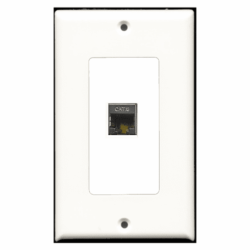 RiteAV - 1 Port Shielded Cat6 Ethernet  Wall Plate Decora White