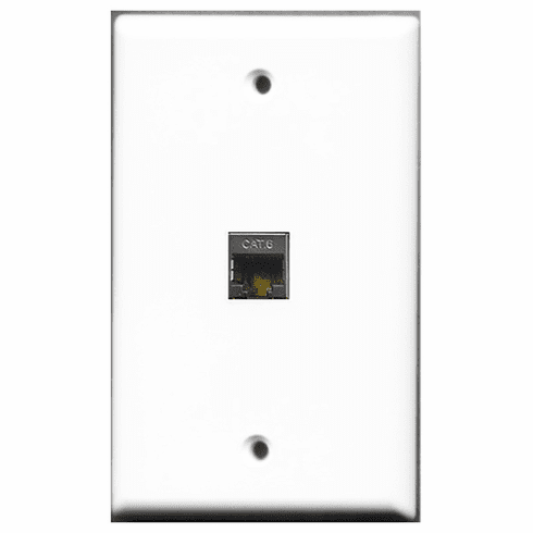 RiteAV - 1 Port Shielded Cat6 Ethernet White  Wall Plate White