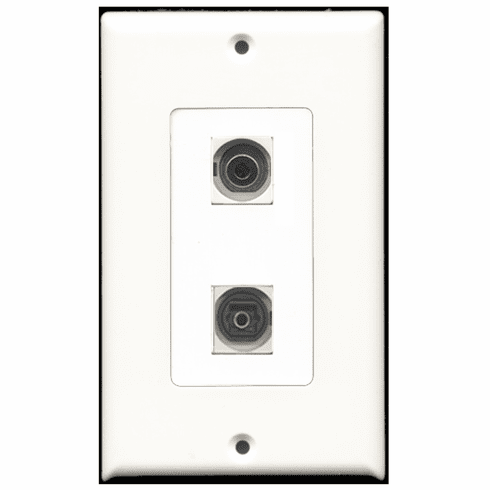 RiteAV - 1 Port Toslink 1 Port 3.5mm Decora Type Wall Plate