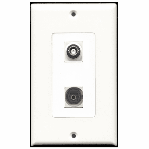 RiteAV - 1 Port Toslink 1 Port BNC Decora Type Wall Plate