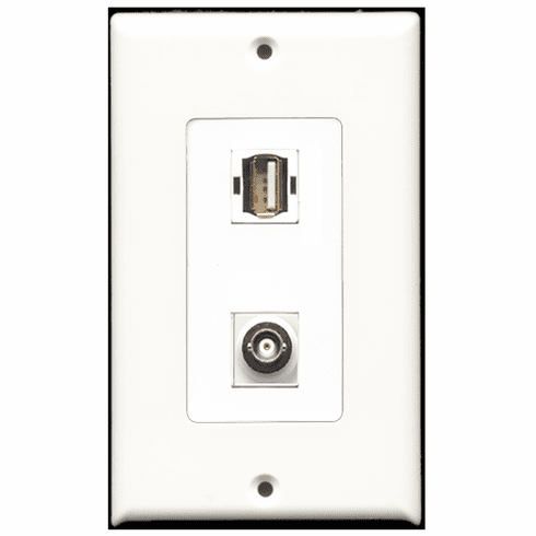 RiteAV - 1 Port USB A-A 1 Port BNC Decora Type Wall Plate